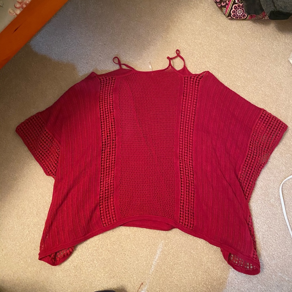 Off the shoulder red top!